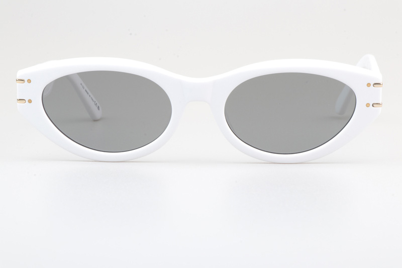 Signature B5I Sunglasses White Silver