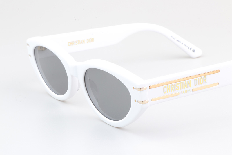 Signature B5I Sunglasses White Silver