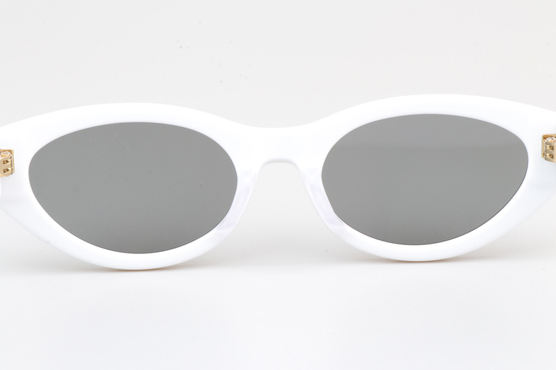 Signature B5I Sunglasses White Silver