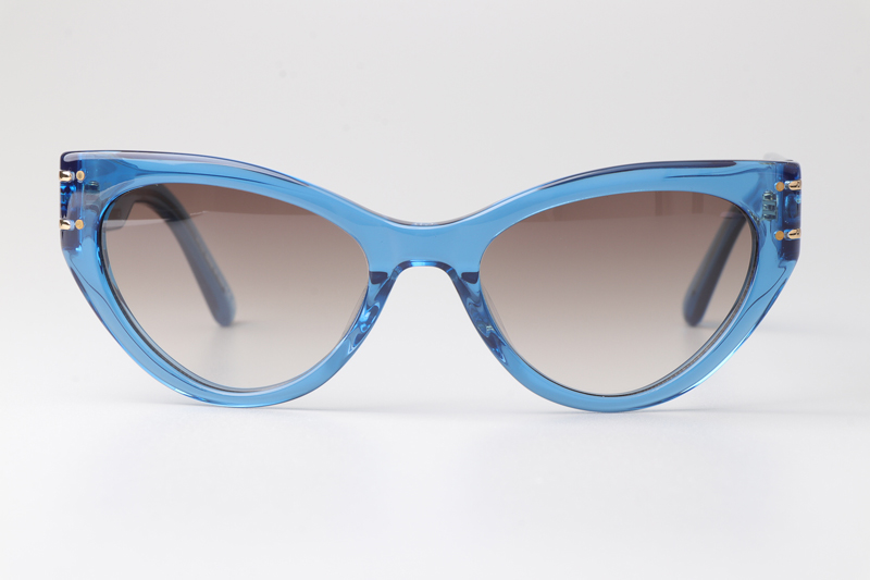 Signature B71 Sunglasses Transparent Blue Gradient Brown