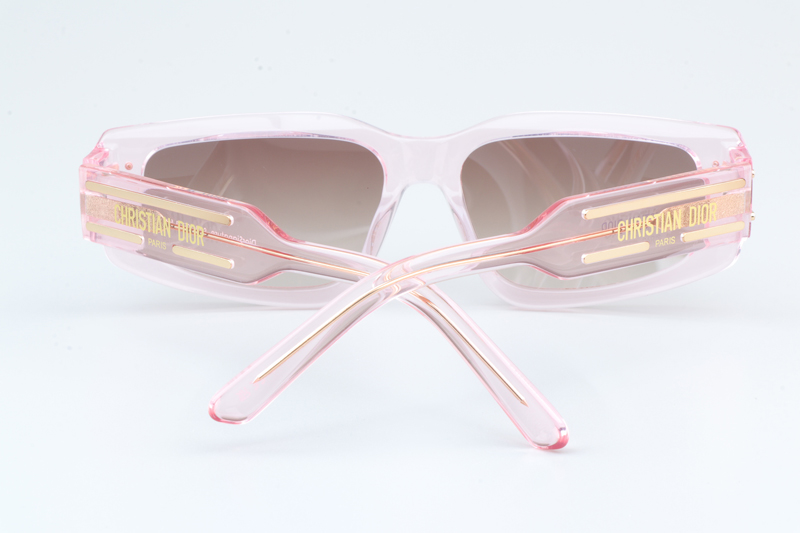 Signature S9U Sunglasses Transparent Pink Gradient Brown