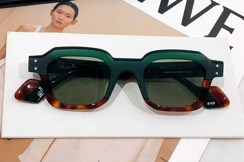 Slow Down Sunglasses Green Tortoise Green