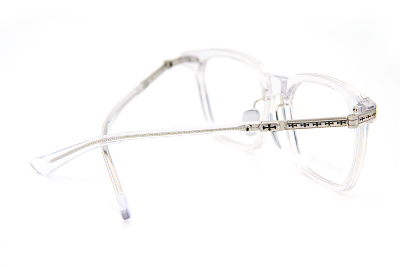 Spur Em Eyeglasses Clear Silver