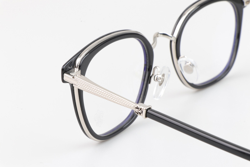 Strapadictome Eyeglasses Black Silver