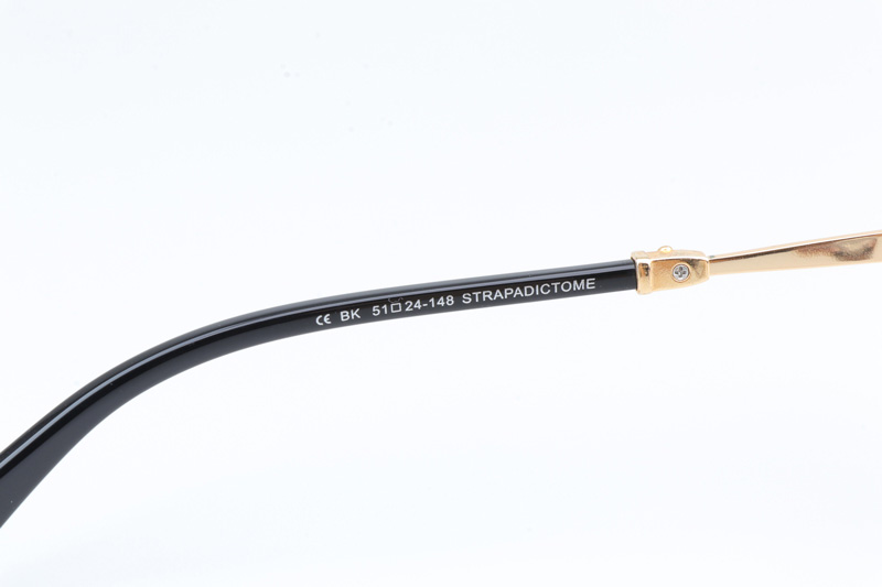 Strapadictome Eyeglasses Black Tortoise Gold