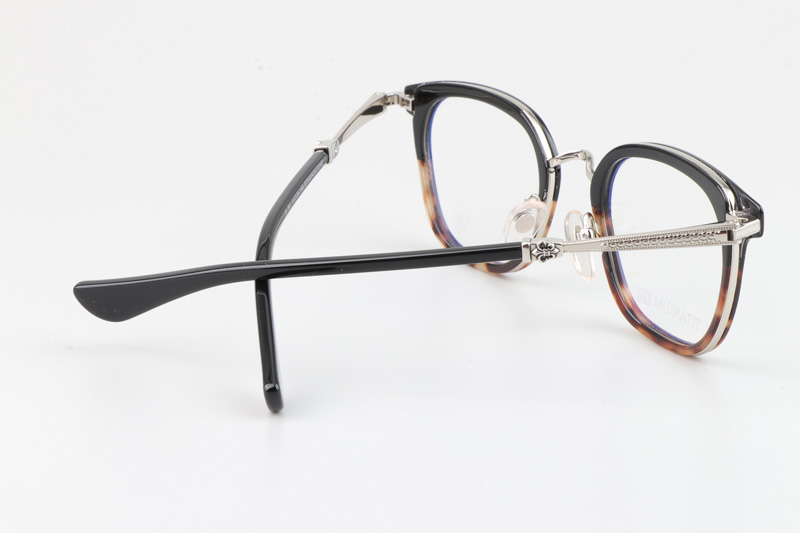 Strapadictome Eyeglasses Black Tortoise Silver