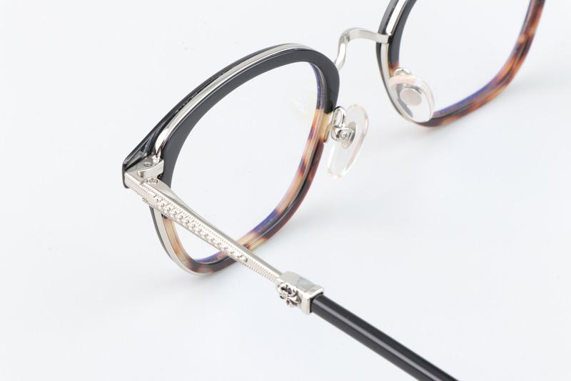 Strapadictome Eyeglasses Black Tortoise Silver