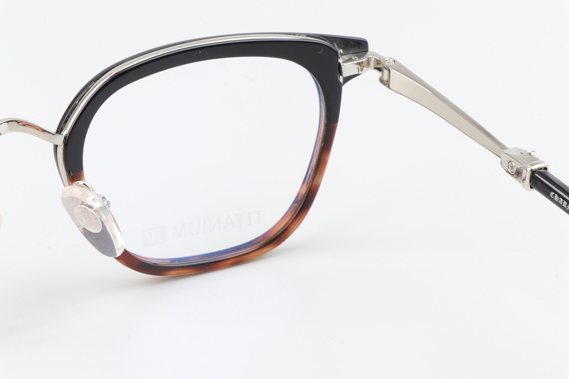 Strapadictome Eyeglasses Black Tortoise Silver