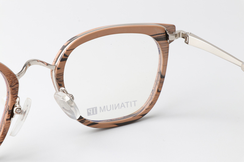 Strapadictome Eyeglasses Wood Brown Silver