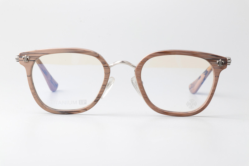 Strapadictome Eyeglasses Wood Brown Silver