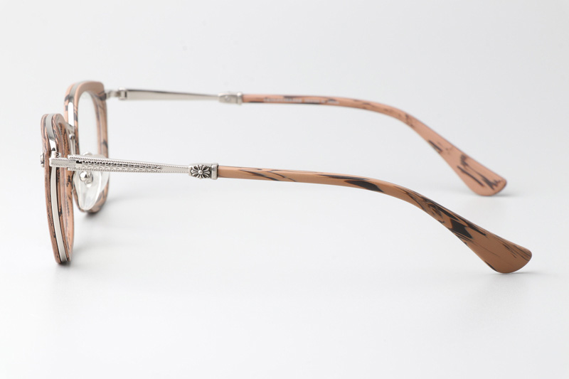 Strapadictome Eyeglasses Wood Brown Silver