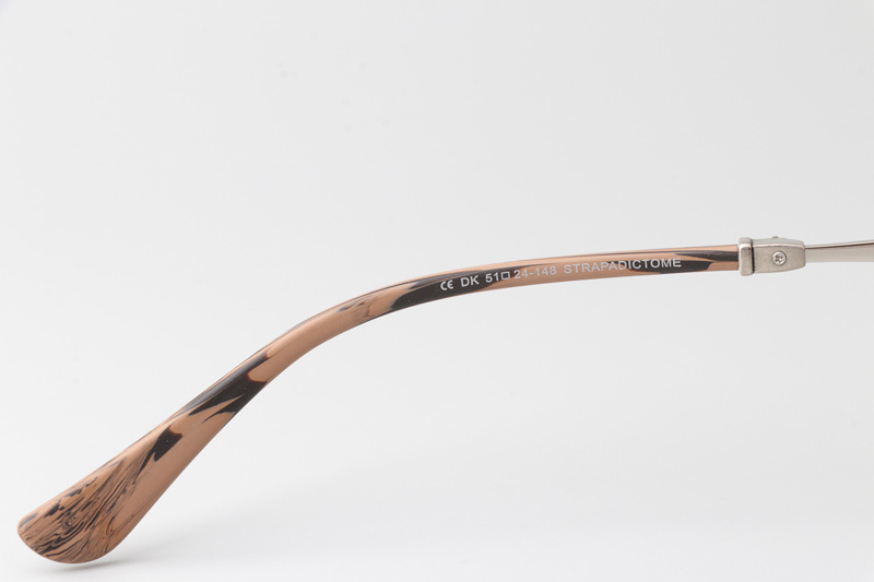 Strapadictome Eyeglasses Wood Brown Silver