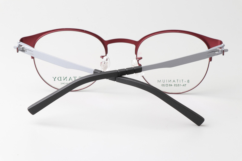 TA1525 Eyeglasses C5 Red Silver