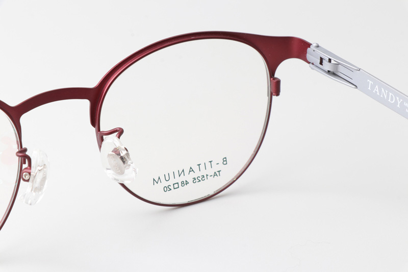 TA1525 Eyeglasses C5 Red Silver