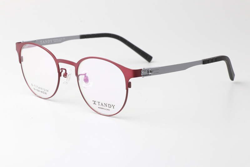 TA1525 Eyeglasses C5 Red Silver