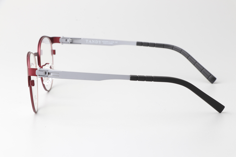 TA1525 Eyeglasses C5 Red Silver