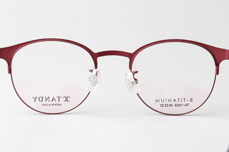 TA1525 Eyeglasses C5 Red Silver