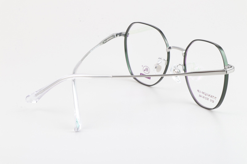 TC8210 Eyeglasses Green Silver