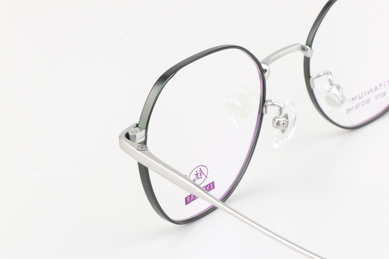 TC8210 Eyeglasses Green Silver