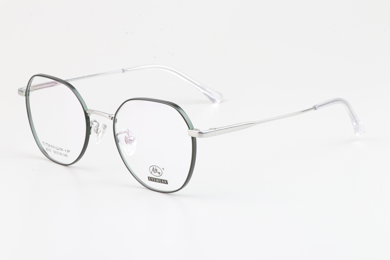 TC8210 Eyeglasses Green Silver