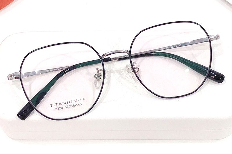 TC8220 Eyeglasses Black Silver