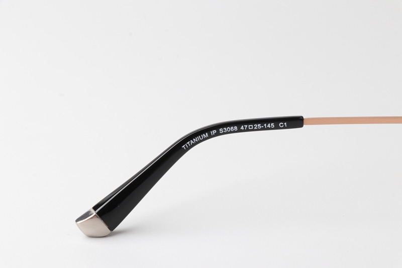TCS3068 Eyeglasses Black Rose Gold