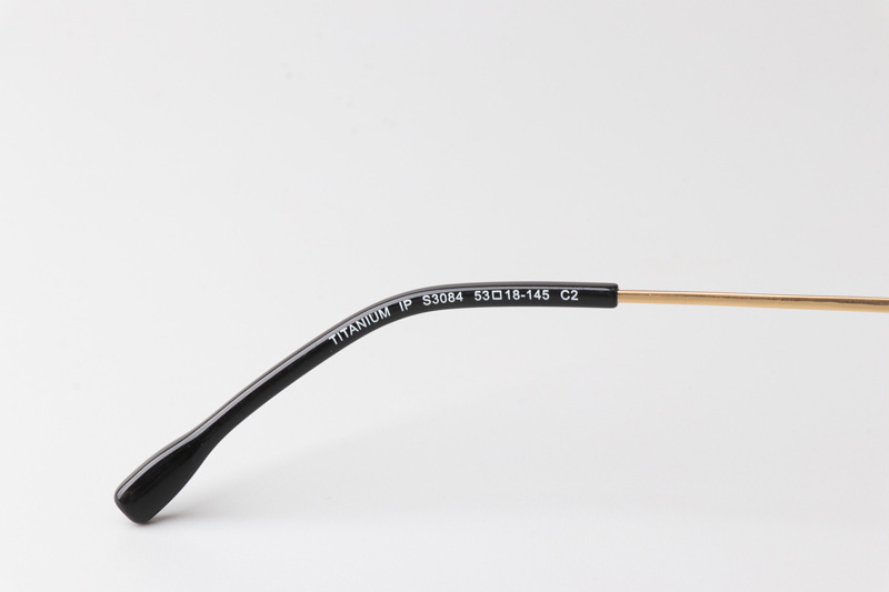 TCS3084 Eyeglasses Black Gold