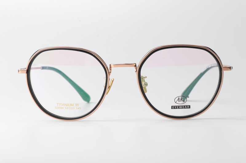 TCS3094 Eyeglasses Black Rose Gold