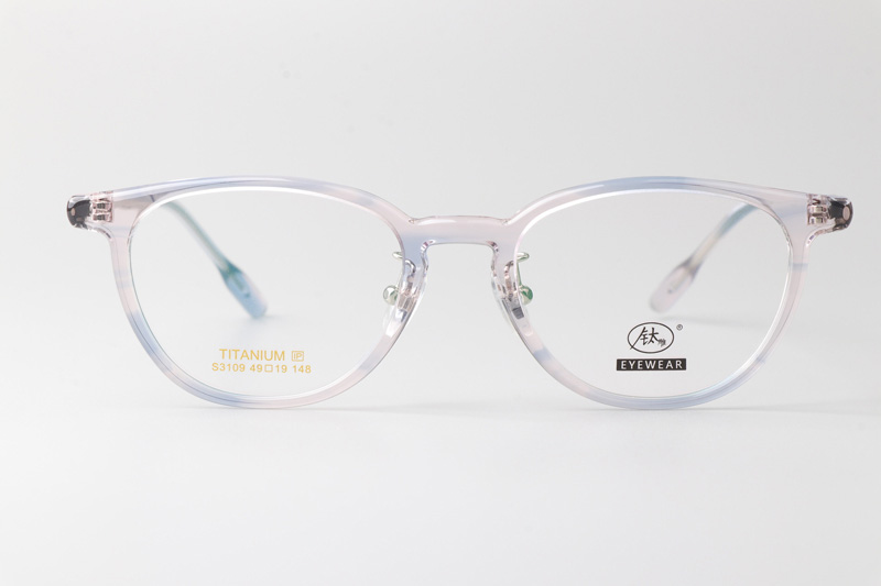 TCS3109 Eyeglasses Clear Pink Blue