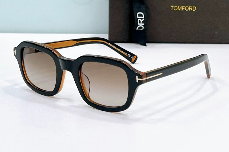 TF0021 Sunglasses Black Brown Gradient Brown