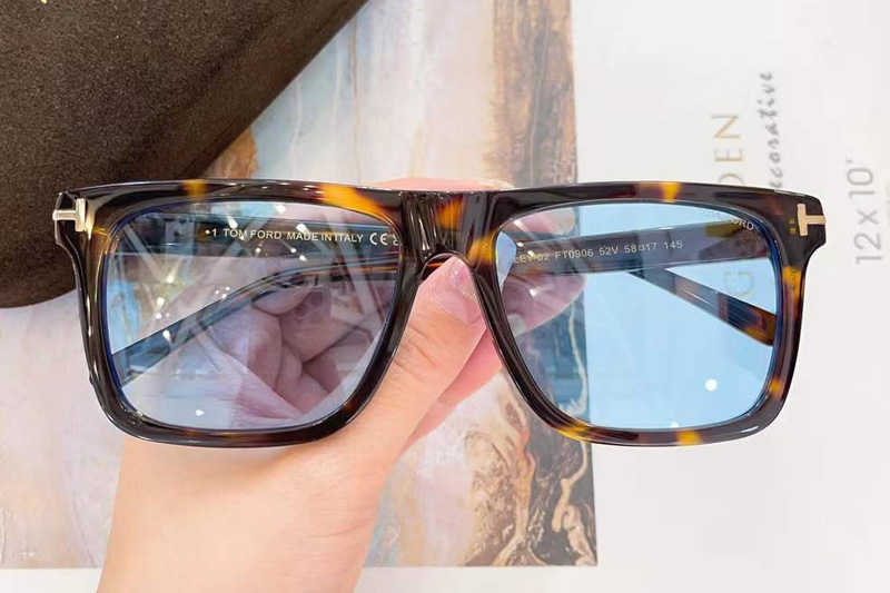 TF0906 Sunglasses Tortoise Blue