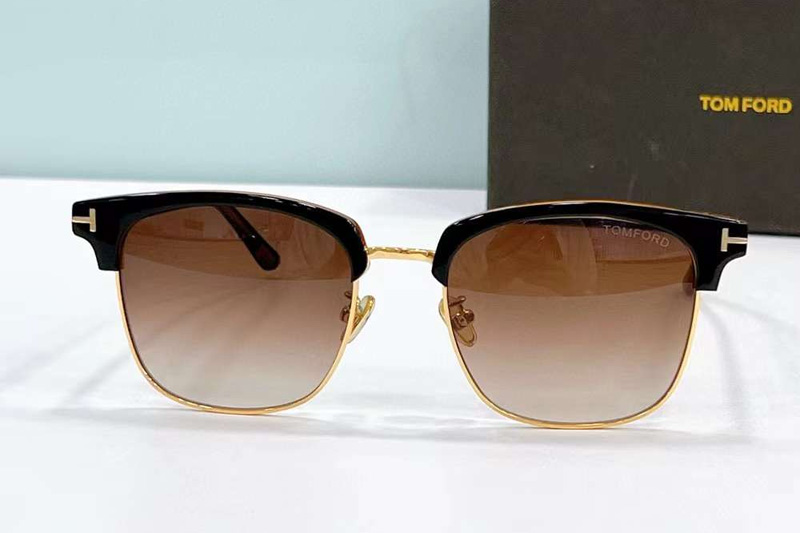 TF1139K Sunglasses Black Brown Gold Gradient Brown
