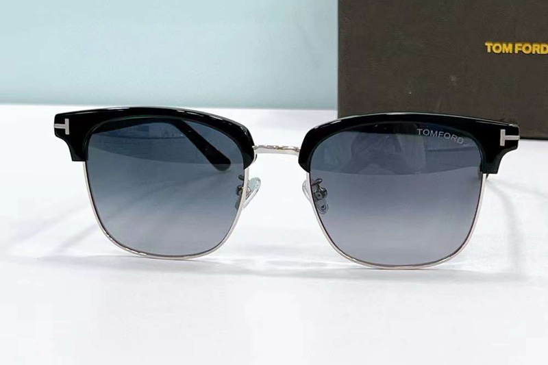 TF1139K Sunglasses Black Silver Gradient Gray