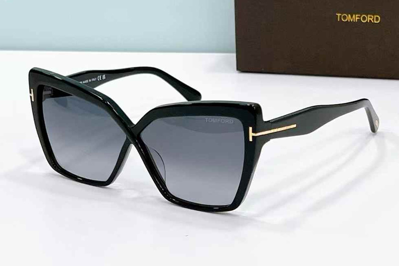 TF1195 Sunglasses Black Gold Gradient Gray