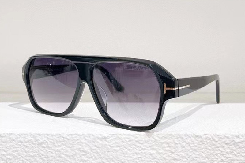 TF908 Sunglasses In Black Gradient Grey