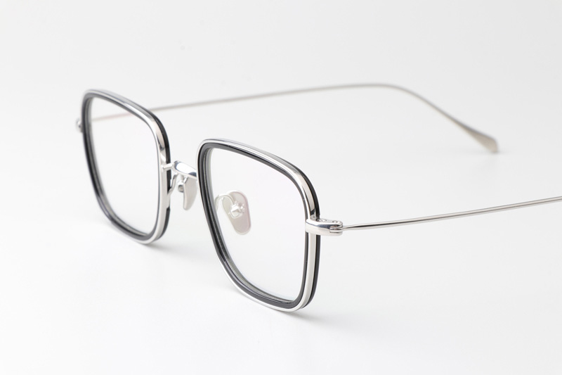 TH9061 Eyeglasses Silver Black