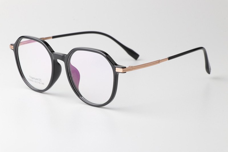 TT33002 Eyeglasses Black Rose Gold