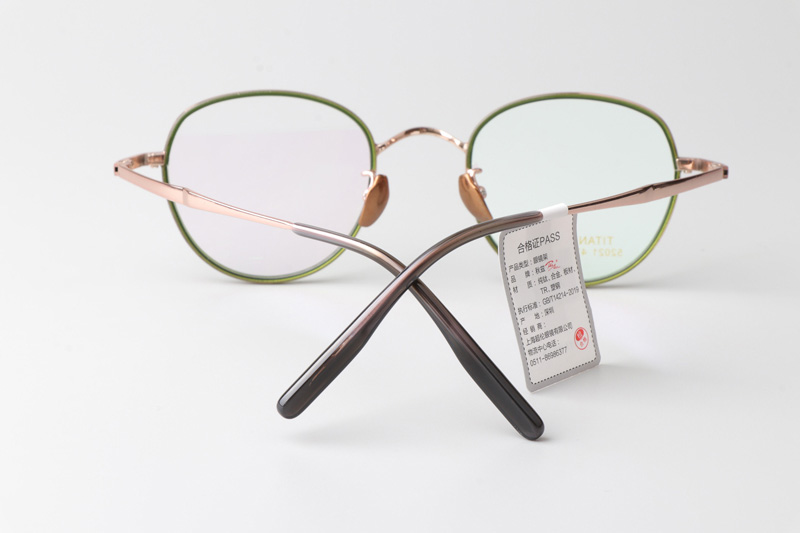 TT52021 Eyeglasses Green Rose Gold
