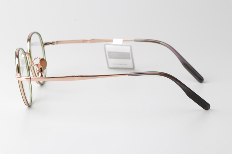 TT52021 Eyeglasses Green Rose Gold