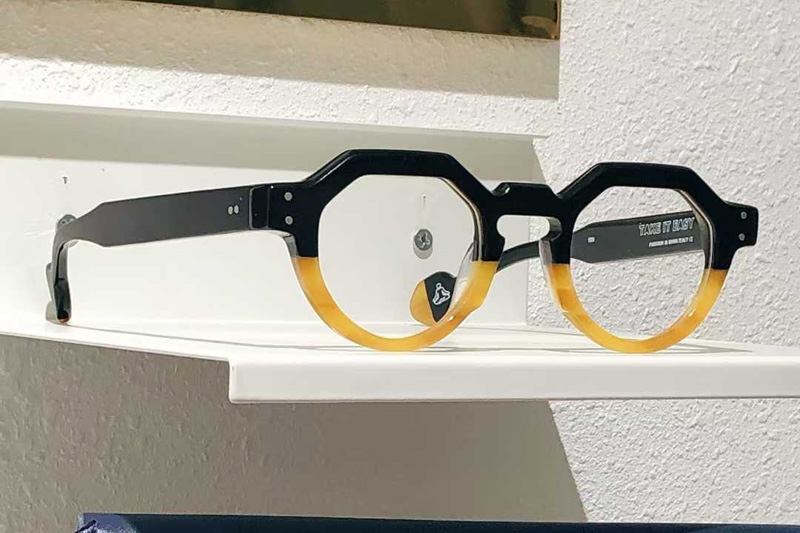 Take It Easy Eyeglasses Black Yellow