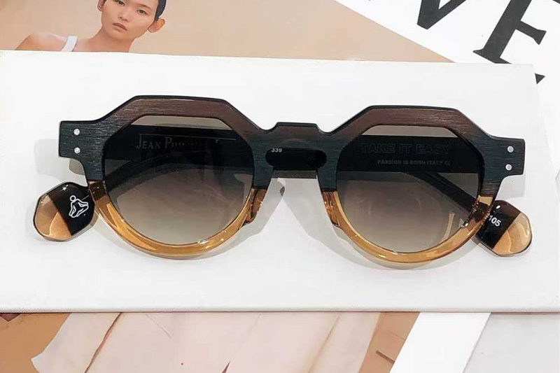 Take It Easy Sunglasses Coffee Yellow Gradient Brown