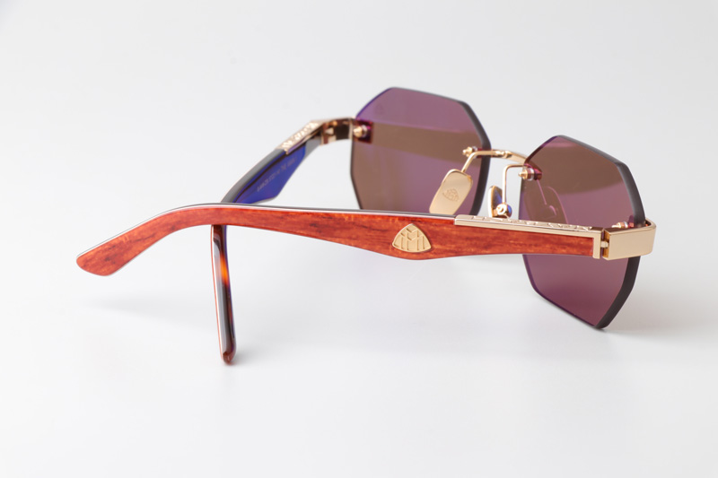 The Aman Sunglasses Gold Red Brown