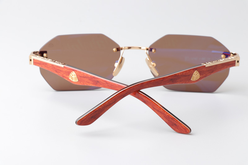 The Aman Sunglasses Gold Red Brown