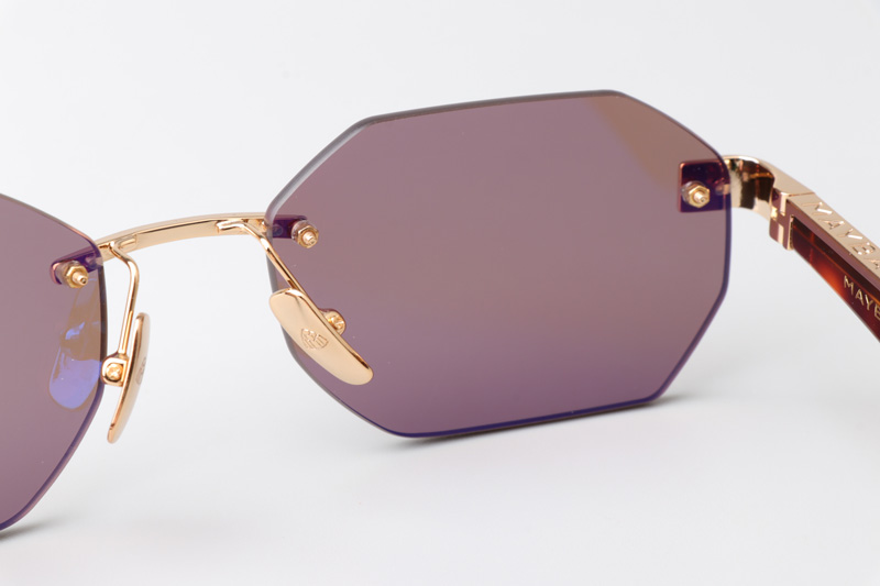 The Aman Sunglasses Gold Red Brown