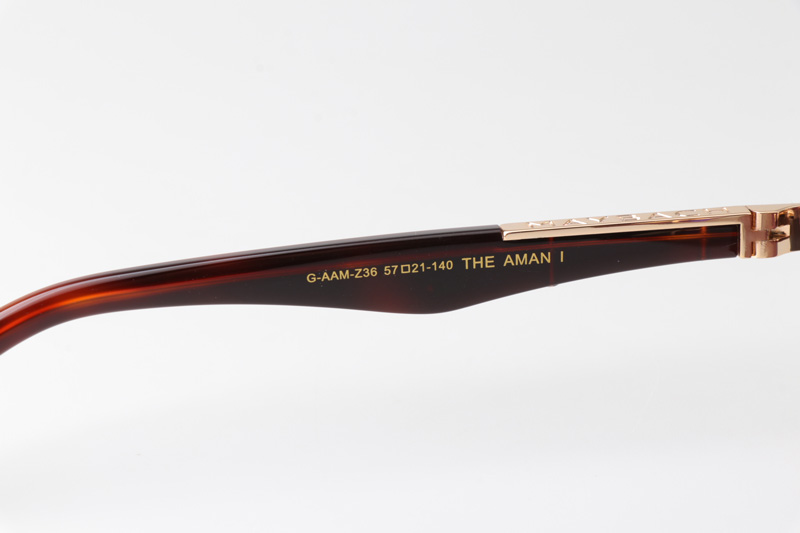 The Aman Sunglasses Gold Red Brown