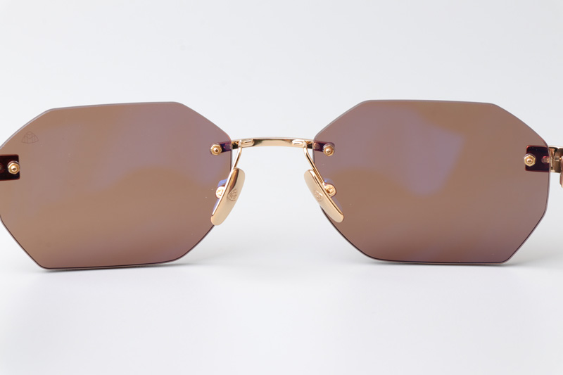 The Aman Sunglasses Gold Red Brown