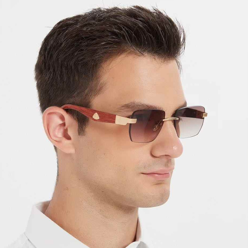 The Arntml I Sunglasses Gold Red Gradient Brown