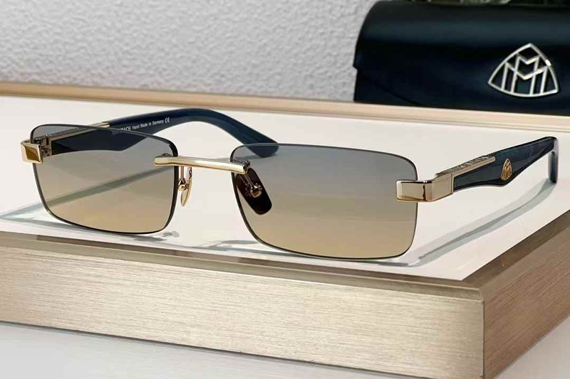 The Artist III Sunglasses Gold Blue Gradient Brown
