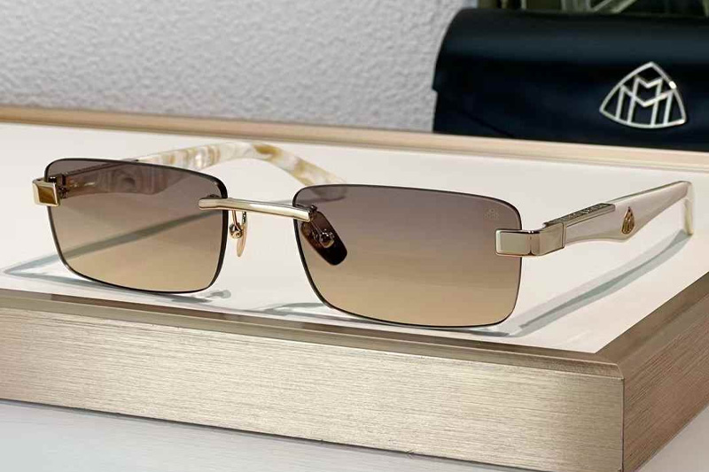 The Artist III Sunglasses Gold White Gradient Brown