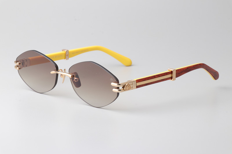 The Ducer I Sunglasses Gold Yellow Gradient Brown